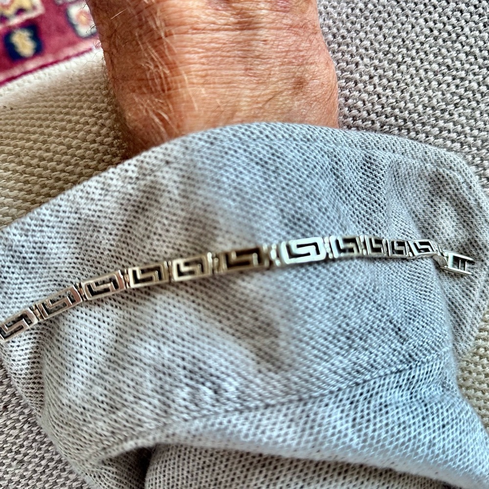 925 Silver Greek Key Geometric Bracelet